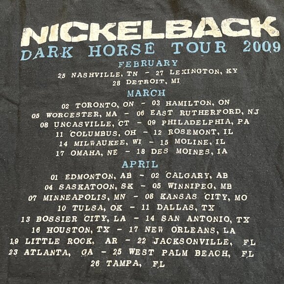 Nickelback Dark Horse 2009 Tour T Shirt Adult SZ XL Black Rock Band Concert - Picture 13 of 13